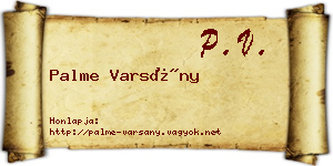 Palme Varsány névjegykártya